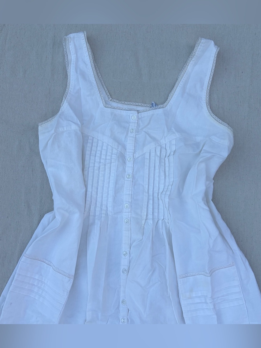 SOLD Vintage Lewis Frimel Sleepwear White Cotton Midi Maxi Dress Cottagecore - Picture 2 of 8